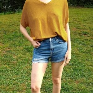 TOPSHOP Moto Rosa jean shorts distress high rise